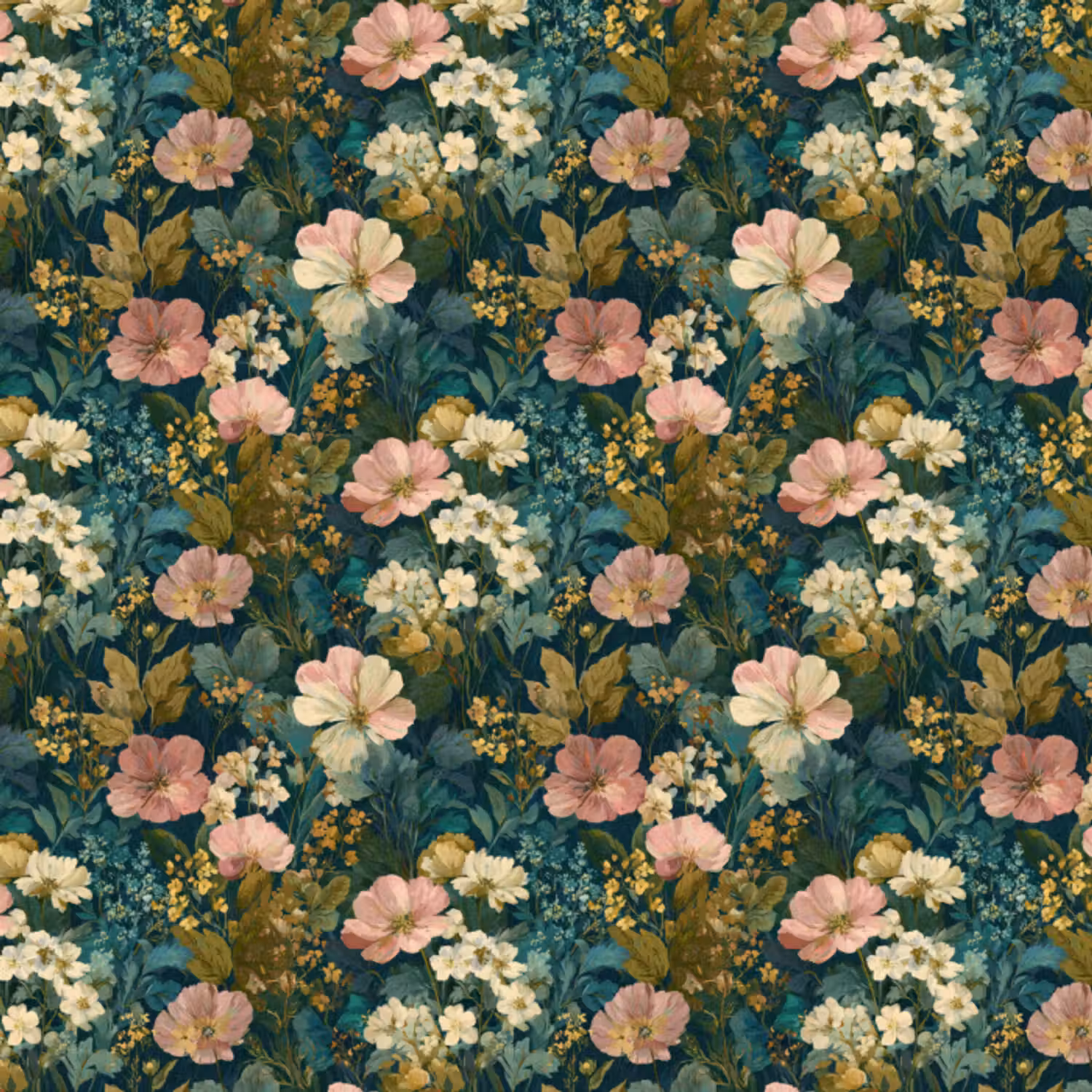 Behang - Wilde bloemen - Botanisch - Patroon - Roze - Romantisch