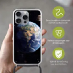 Aarde - Ruimte - Blauw - Groen Hoesje iPhone 16 Pro Max met koord klein -sfeer2_NL