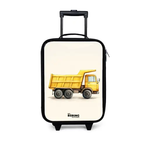 Kiepwagen - Getekend - Geel Kinderkoffer - Zwart klein -3d