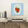 Aardbeien - Lijst - Rood - Geruit aluminium wit klein -sfeer1