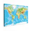 Wereldkaart - Atlas - Kleuren - Kids - Jongens - Meisjes canvas 2cm klein -z3d