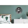 Vrouw - Koffie - Zwart - Wit Wandcirkel aluminium klein -slaapkamer