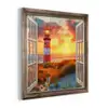 Doorkijk - Raam - Vuurtoren - Zonsondergang - Strand plexiglas 5mm klein -z3d