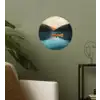 Bossen - Meer - Kano - Oranje Wandcirkel behangsticker klein -sfeer2