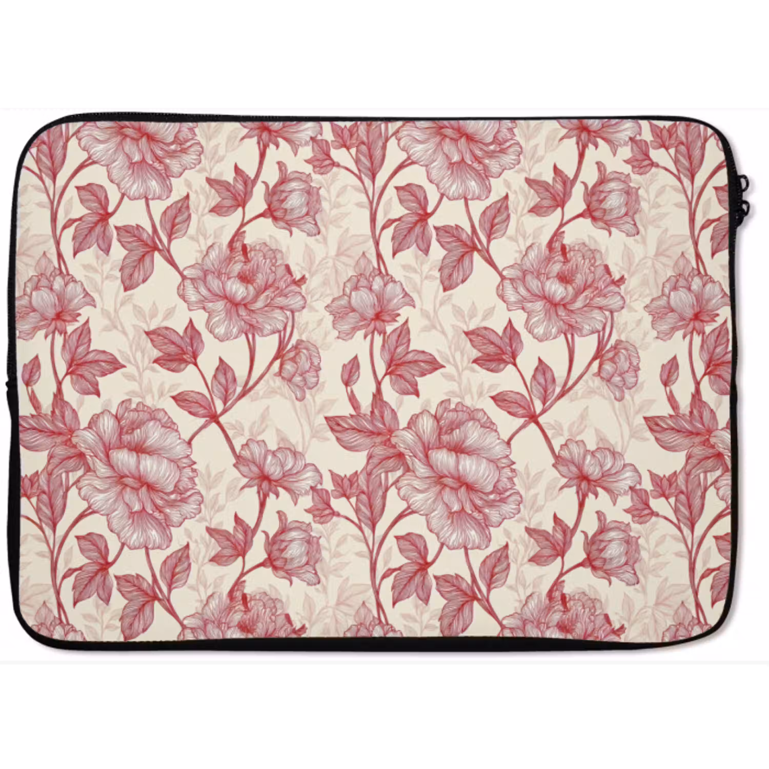 Pioenrozen - Modern -  Rood laptophoes neopreen klein 279 -zkaufland3dotto