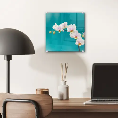 Orchidee - Bloemen - Plant - Wit - Paars plexiglas 5mm klein -sfeer6