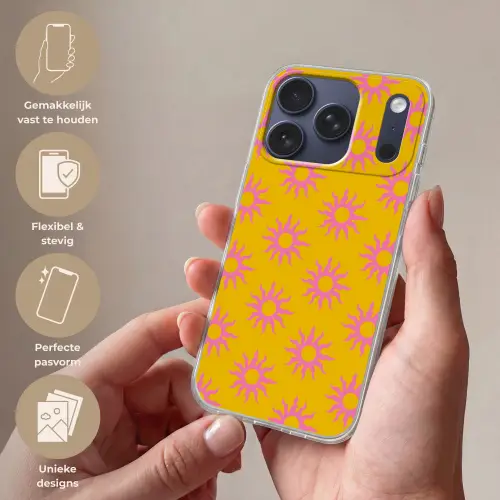 Zonnen - Roze - Geel - Zomer Telefoonhoesje iPhone 17 Pro klein -sfeer3_NL