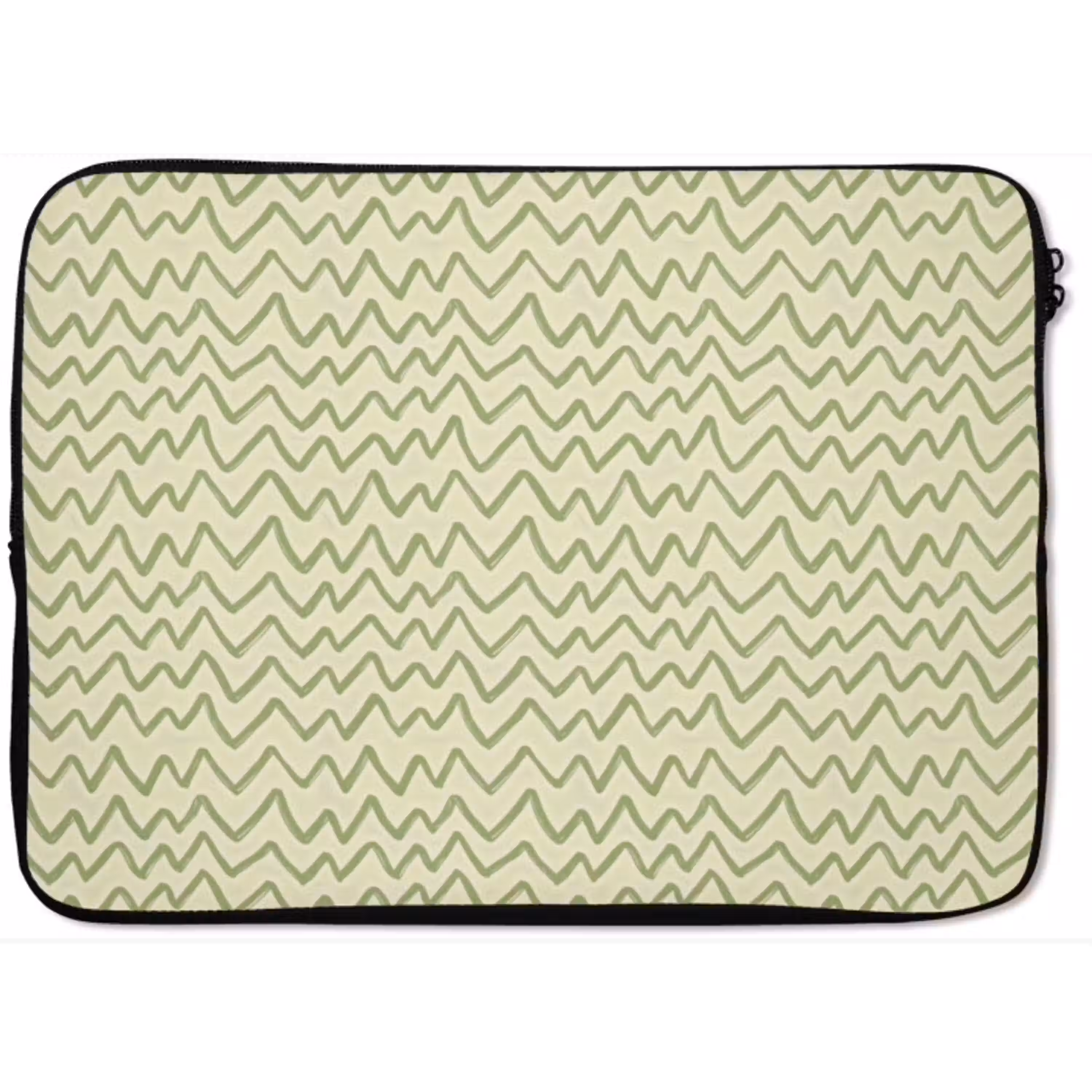 Saliegroen - Zigzag - Handgetekend - Patroon laptophoes neopreen klein 279 -zkaufland3dotto