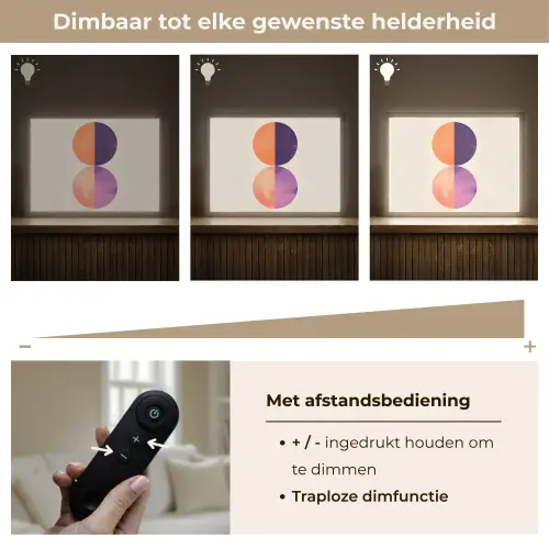 Abstract - Cirkels - Paars Light Box met batterij (Wandlamp) middel -USP_dimbaarNL