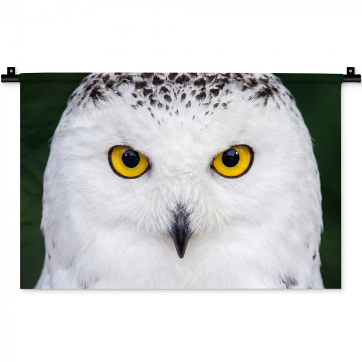 Sneeuwuil - Portret - Geel Wandkleed katoen klein -zz3d