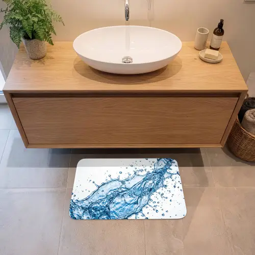 Spash - Water - Blauw Badmat klein -sfeer1