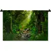 Jungle - Water - Bladeren - Zon - Natuur Wandkleed katoen klein -zz3d