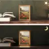 Klaprozen - Rood - Heuvels - Landschap Light Box met kabel (Tafellamp) klein -sfeer3