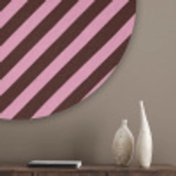 Strepen - Roze - Bruin Akoestische PET Vilt - Rond klein 838 -sfeer5_closeup