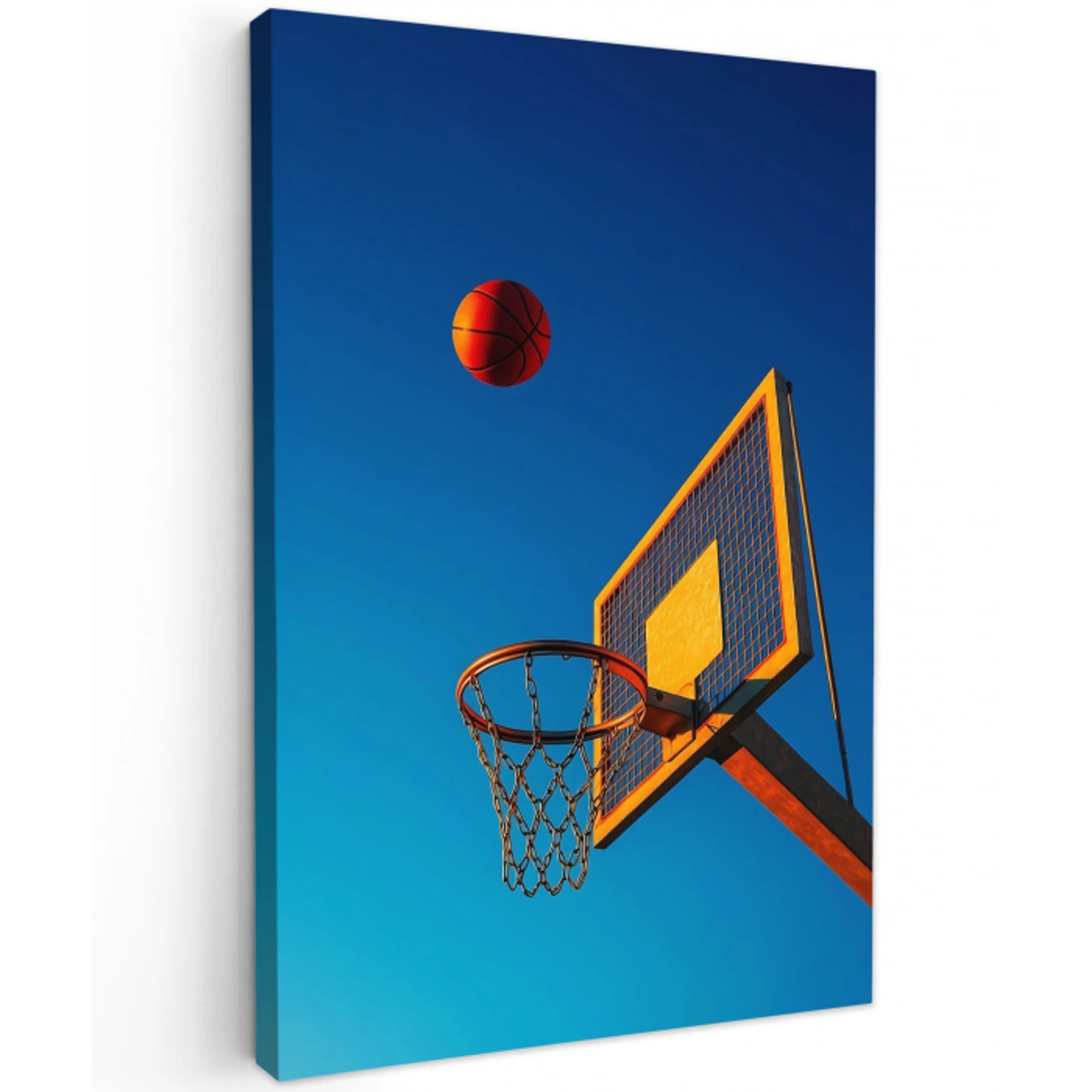Basketbal -  Lucht - Ring Tuinposter op houten frame 2 cm dik middel -3d