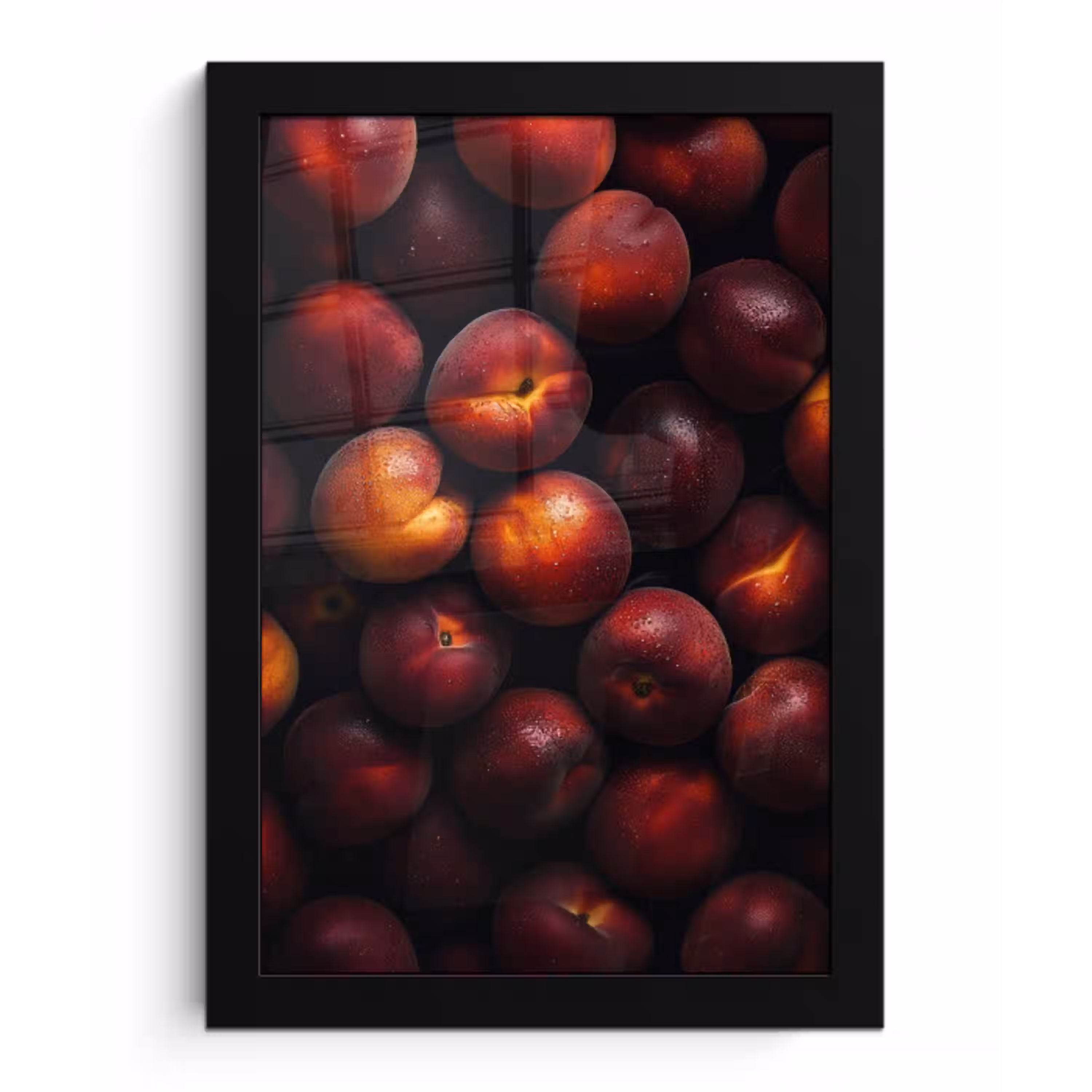 Fruit - Close up - Nectarines fotolijst zwart zonder passe partout klein -3d