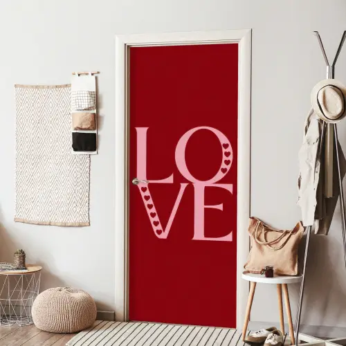 Love - Rood - Hatjes deurposter klein -sfeer6