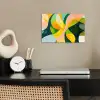Abstract - Geel - Roze - Groen poster papier klein -sfeer1