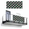 Groen - Roze - Retro - Sterren Balkonbeschermer Duitsland klein 596 -3d