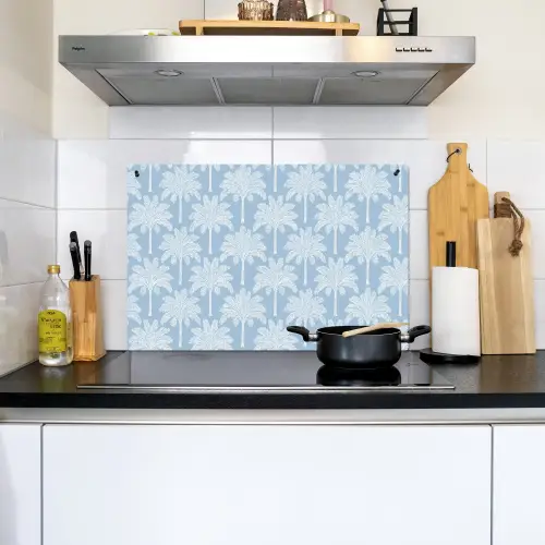 Palmboom - Modern - Blauw Inductie beschemer met haakjes klein 777 -sfeer2