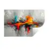 Moderne kunst - Oranje - Grijs - Abstract Muursticker klein -3d