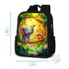 Olifant en aapje in kleurrijke jungle Rugzak - Zwart middel -productfoto_formaten