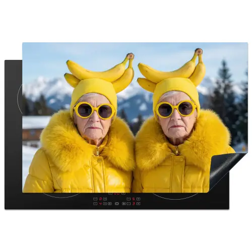 Vrouwen - Bananen - Geel Inductie beschermer vinyl 3mm klein -3d