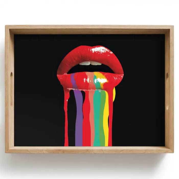 Lippen - Kleuren - Zwart Dienblad Rechthoek middel -z3d_shopping