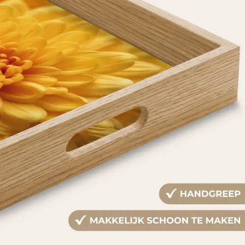 Geel - Chrysant - Zachtheid Dienblad Rechthoek middel -USP_HandgreepNL