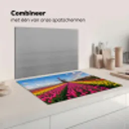 Tulpen - Holland - Molen - Kleurrijk Inductie beschermer vinyl 3mm klein -wsfeer7_website