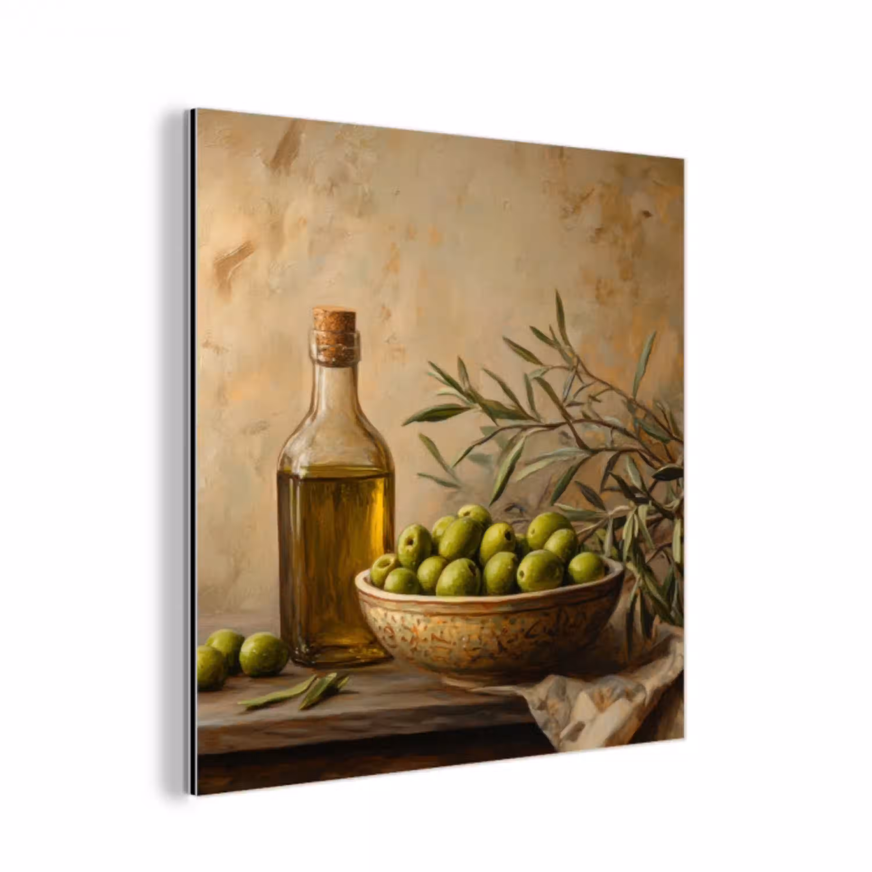 Olijven - Stilleven - Vintage aluminium wit klein -3d
