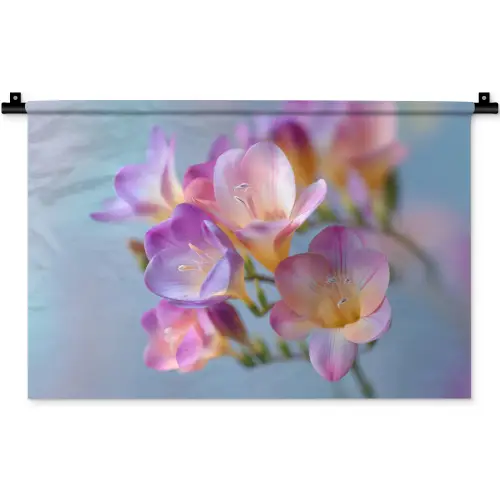 Bloemen - Paars - Overloop - Meeldraden Wandkleed katoen klein -zz3d
