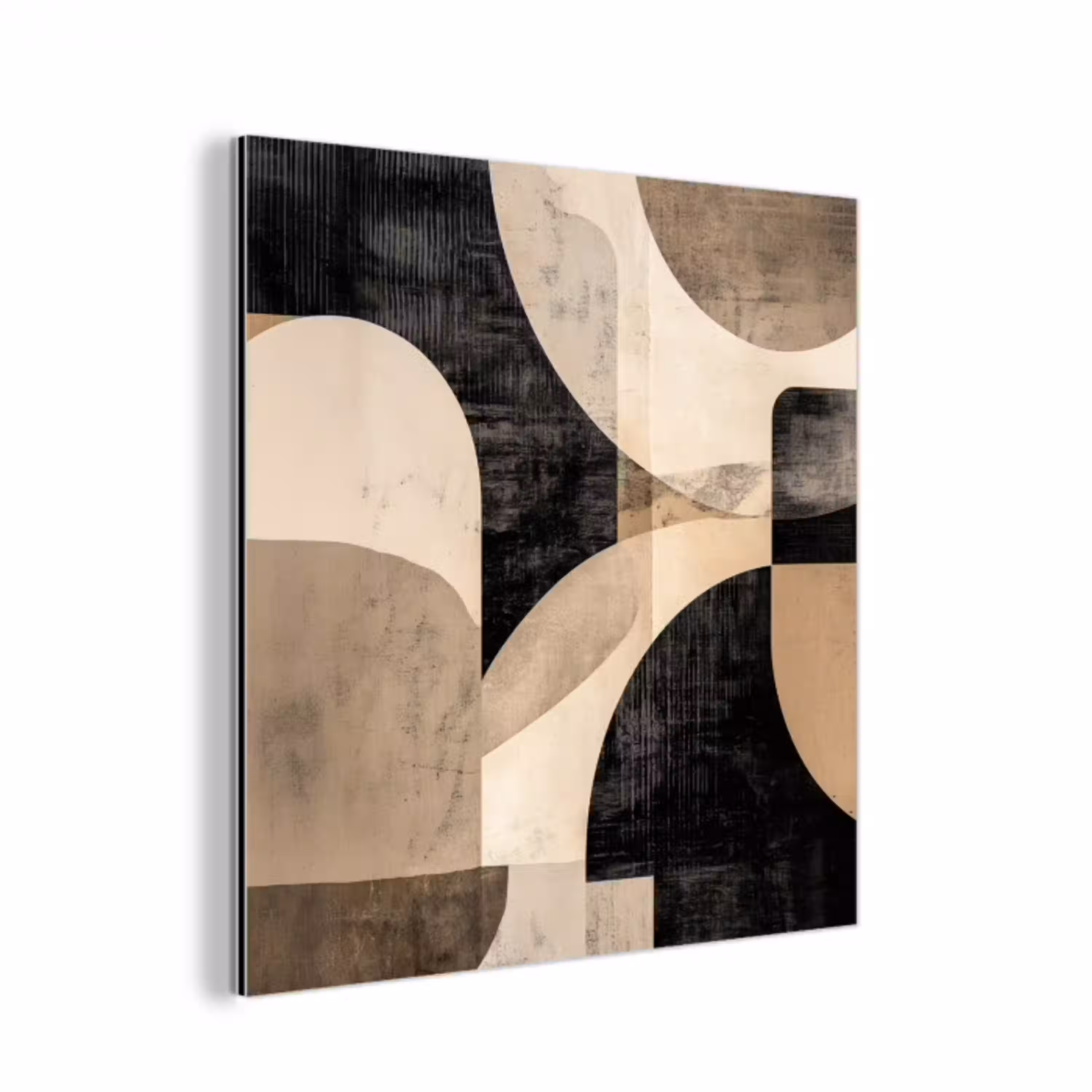 Abstract - Vormen - Modern - Beige aluminium wit klein -3d