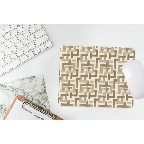 Geometrisch - Retro - Bruin muismat rubber klein 262 -witbureau