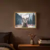 Hert - Dieren - Landschap - Winter - Sneeuw Light Box met batterij (Wandlamp) middel -sfeer4