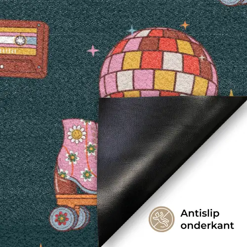 Rolschaatsen - Patroon - Disco Deurmat klein 898 -antislip_NL