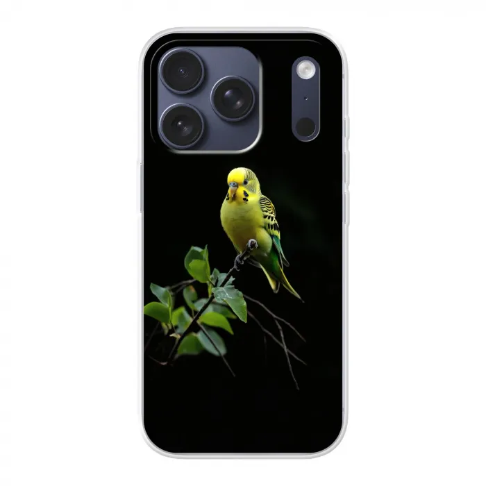 Parkiet - Tak - Bladeren - Geel Telefoonhoesje iPhone 17 Pro klein -3d