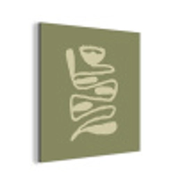 Groen - Abstracte kunst - Modern aluminium wit klein -3d