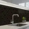 Goud - Zwart - Diamant keuken achterwand 2 middel 871 -3d_schuin