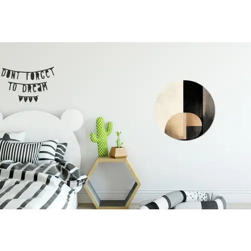 Vormen - Modern - Zwart Wandcirkel aluminium klein -kinderkamer