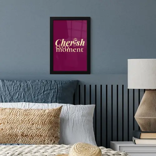 Cherish every moment - Cocktailglas - Bordeaux fotolijst zwart zonder passe partout klein -sfeer3