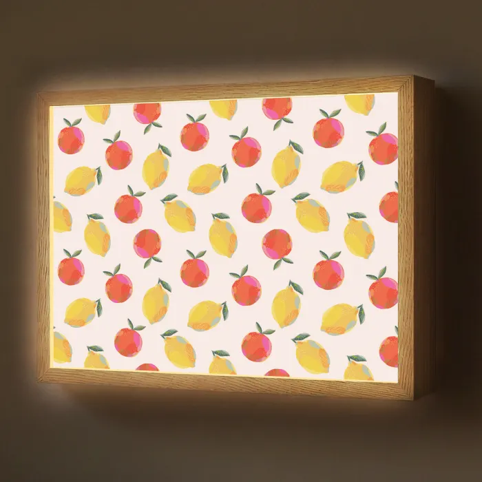 Vruchten - Sinaasappels - Citroen Light Box met batterij (Wandlamp) middel 907 -z3d_website