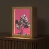 Bladeren - Rond - Roze Light Box met kabel (Tafellamp) klein -z3d_website