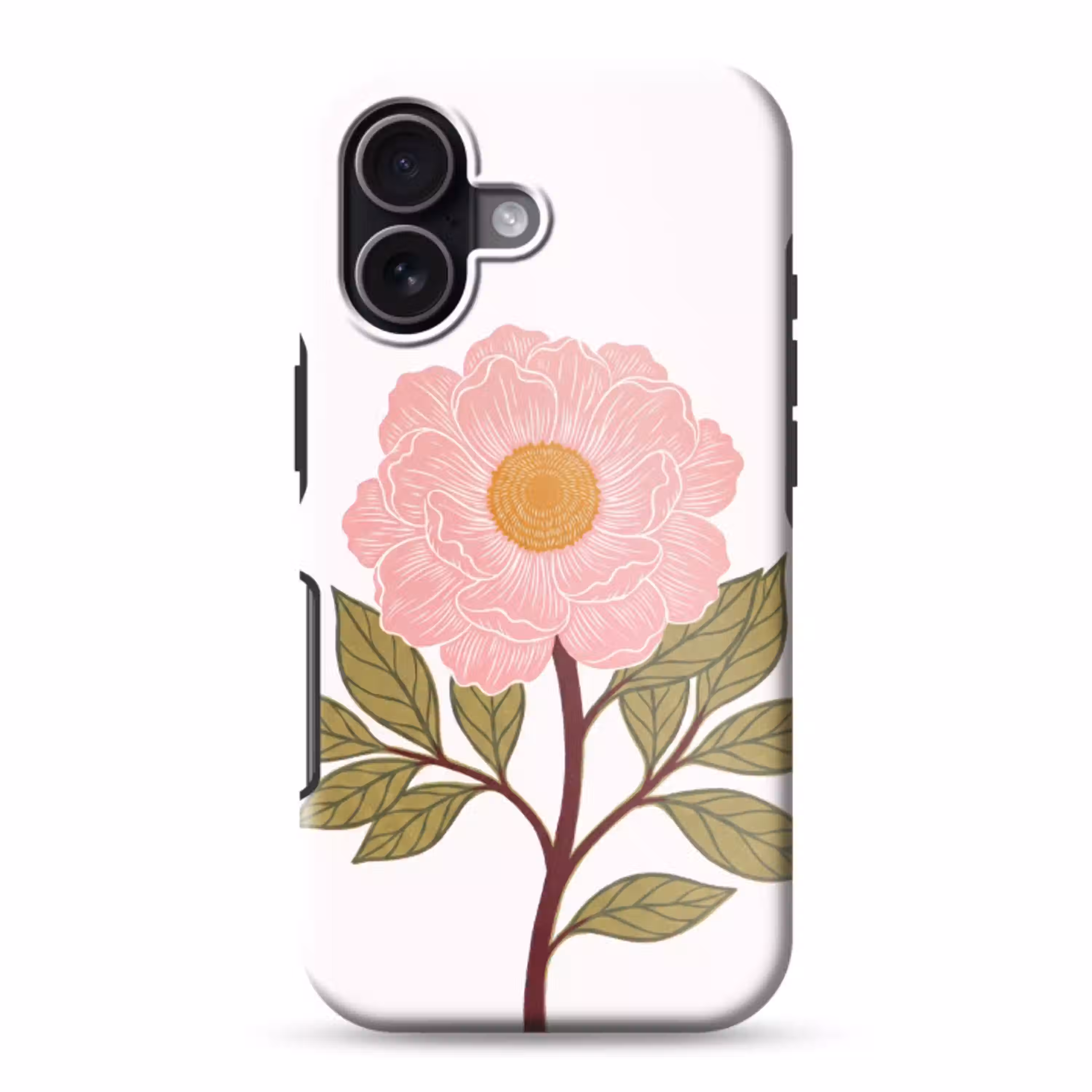 Bloemen - Roze - Illustratie Toughcase MagSafe Apple iPhone 17 klein -3d