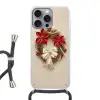 Deurkrans - Strik - Kerst - Rood - Groen Hoesje iPhone 16 Pro Max met koord klein -3d