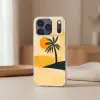 Illustratie - Palmboom - Zon - Heuvels Telefoonhoesje iPhone 17 Pro Max klein -sfeer2