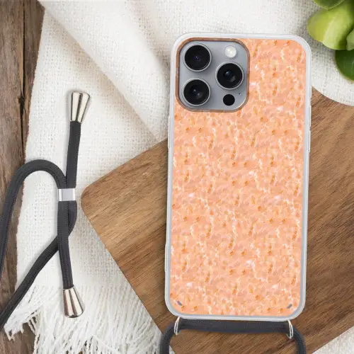 Tint - Olie - Verf - Lichtoranje Hoesje iPhone 16 Pro Max met koord klein 804 -sfeer4