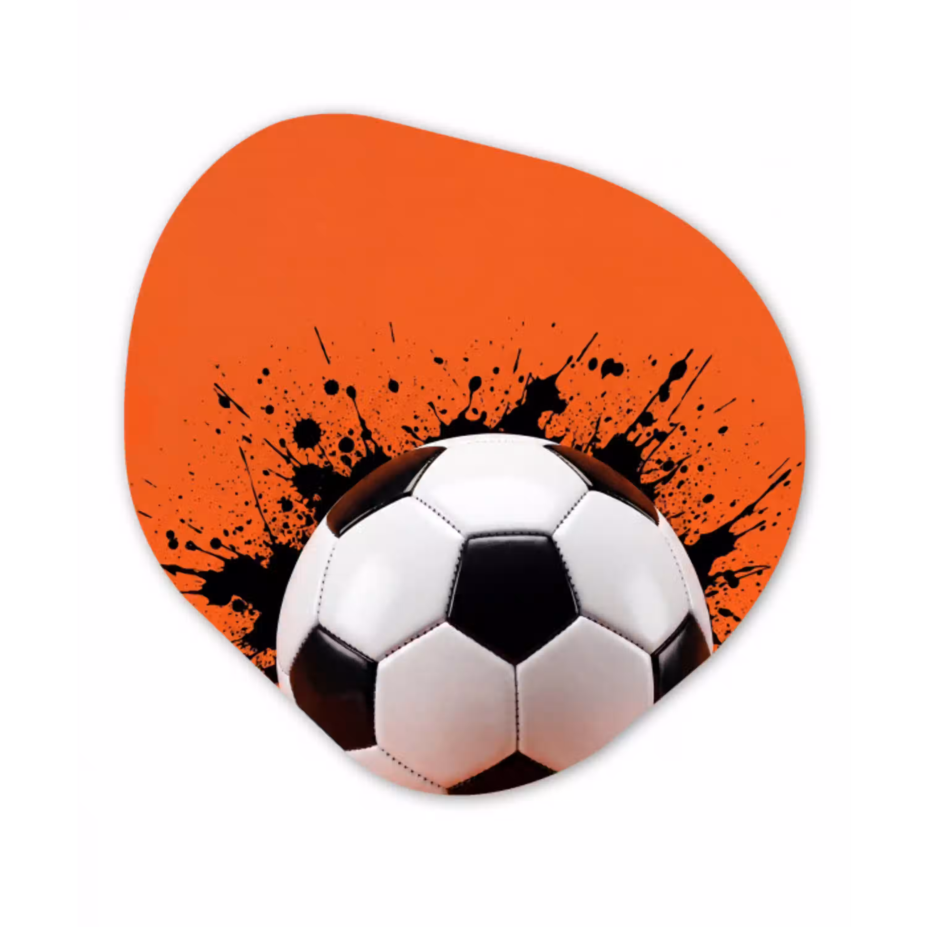 Voetbal - Verf - Sport - Oranje Wandcirkel Organisch Forex 3mm klein -3d