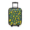 Smiley - Blauw - Geel Kinderkoffer - Zwart klein -3d