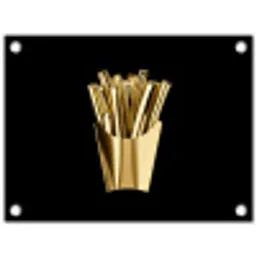 Friet - Goud - Chrome - Eten tuinposter los doek klein -3d